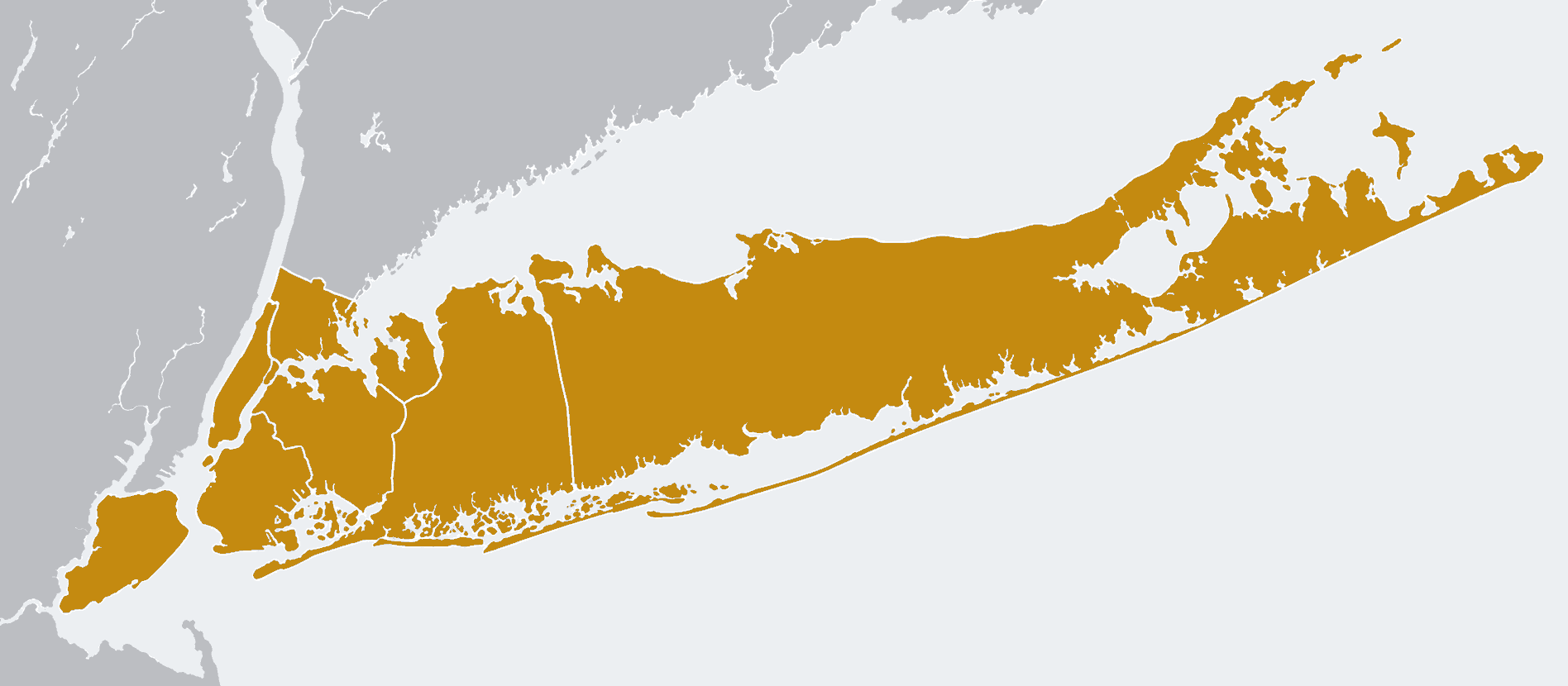 Map showing Bright Dental Lab complimentary local pickup area across Long Island and all five New York City boroughs.